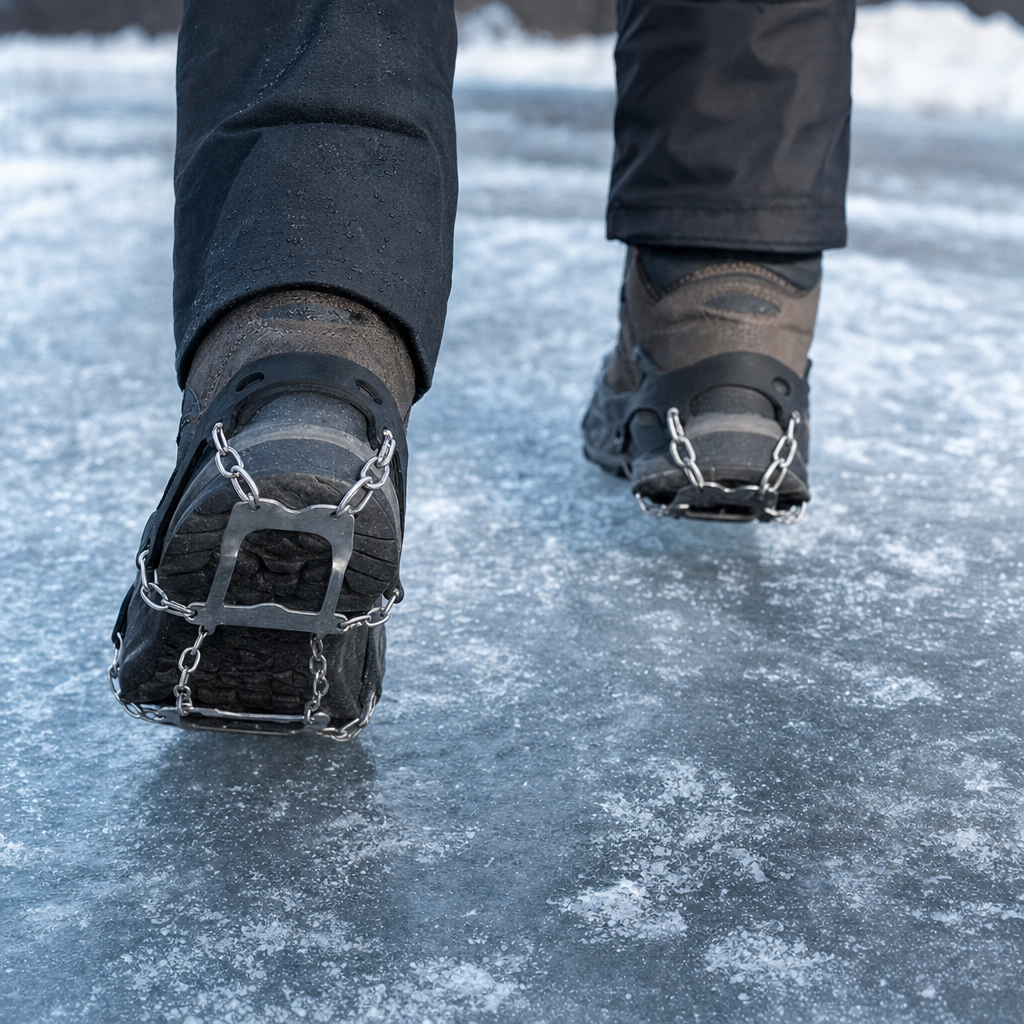 Ice turns a short walk into a risk