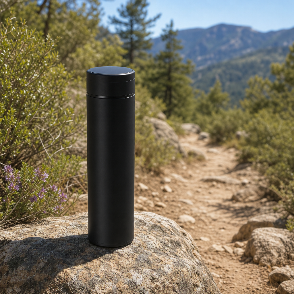 Tempix bottle outdoors on a hiking trail