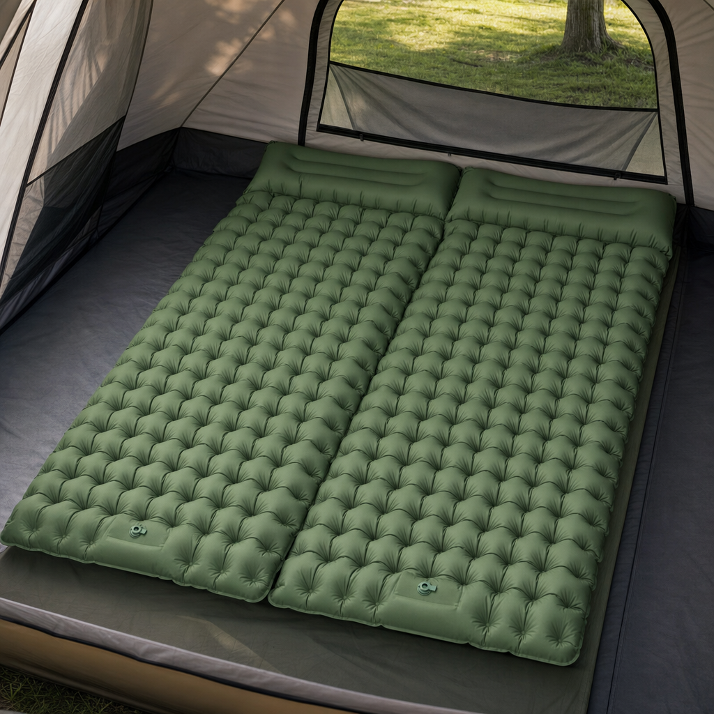 Two pads, one double bed