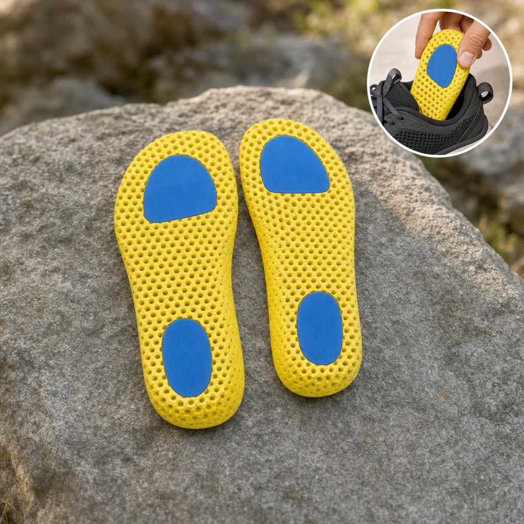 Adaptra transition insoles on natural stone outdoors