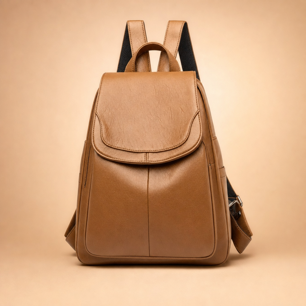 Vaultora anti-theft backpack Yellow Brown