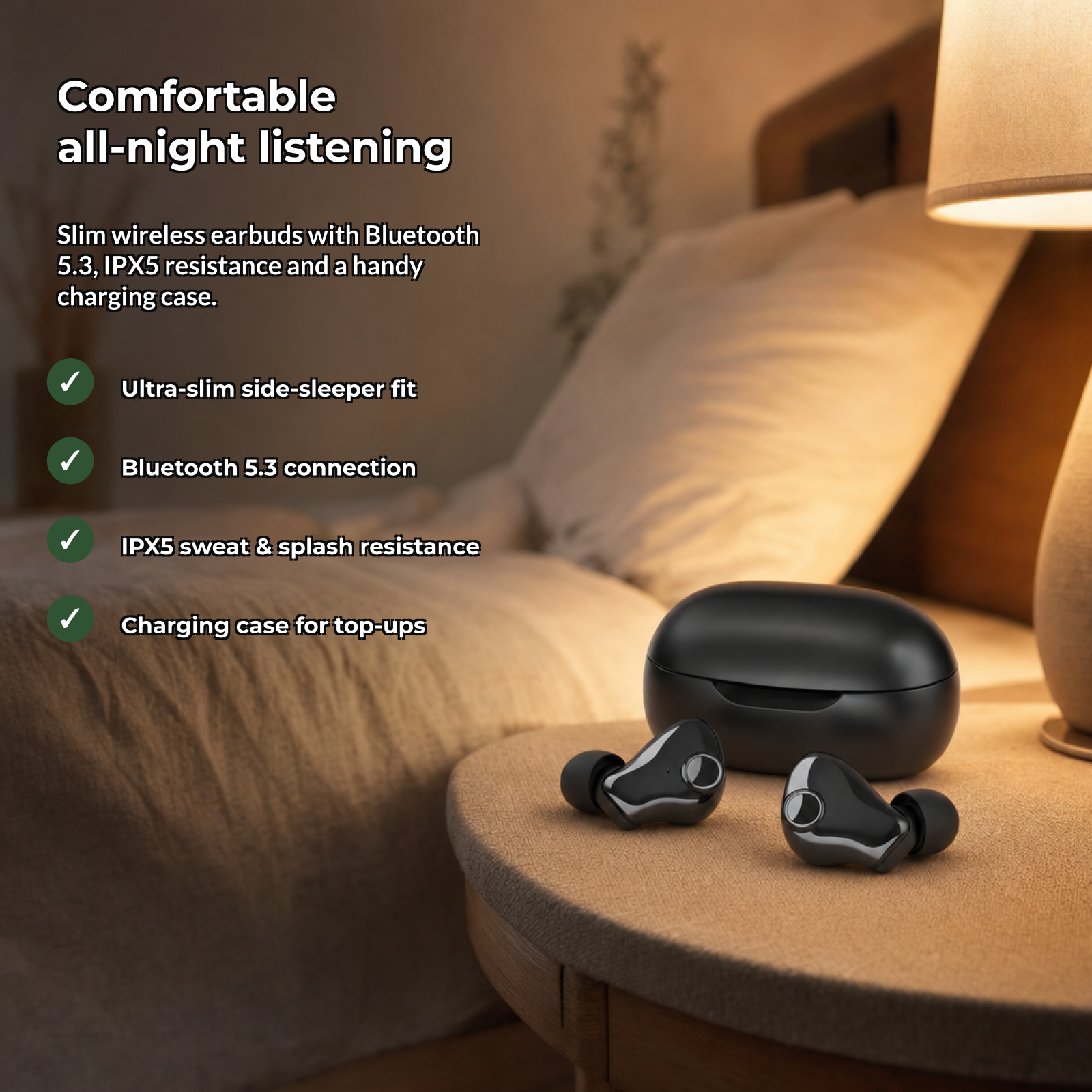 Somnora benefits card - comfortable all-night listening
