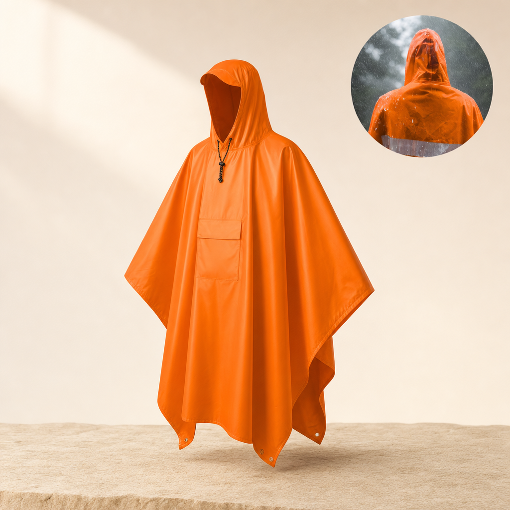 Nimbora rain poncho orange listing image