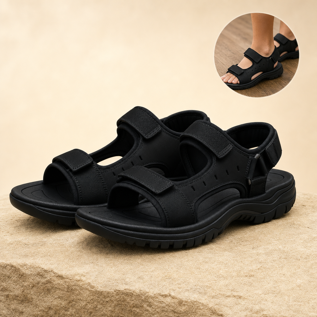 Cushora cushioned sandals in black, listing image