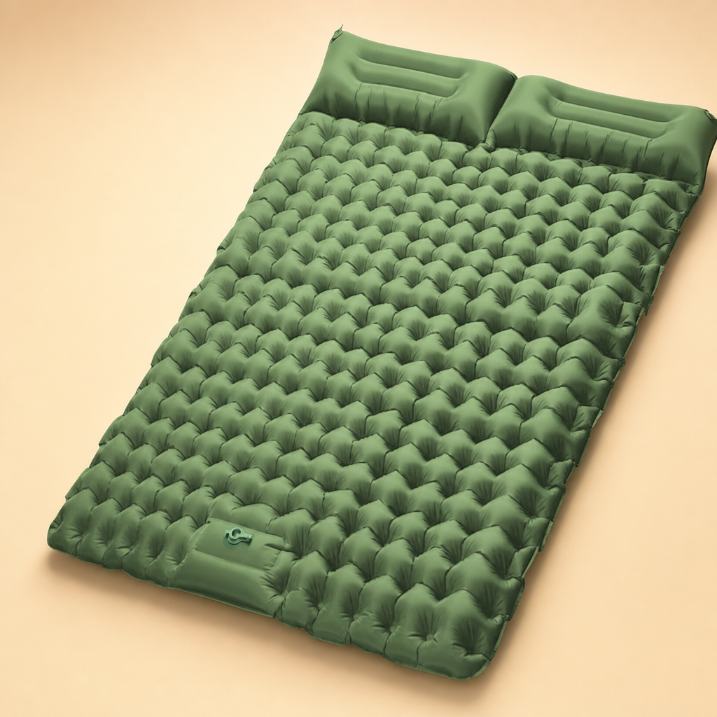 Nestora ultralight 2-in-1 camping sleeping pad in green