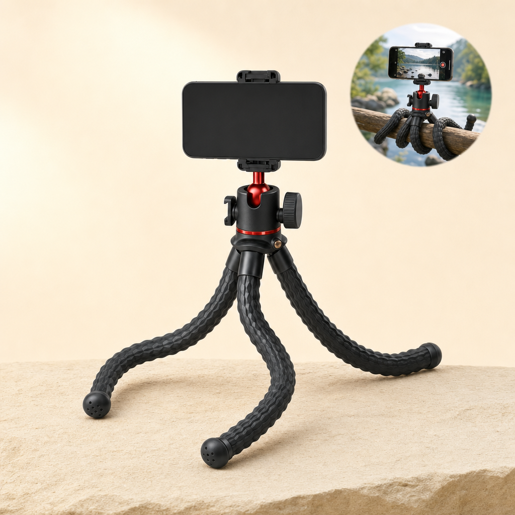 Flexora octopus tripod with in-use inset
