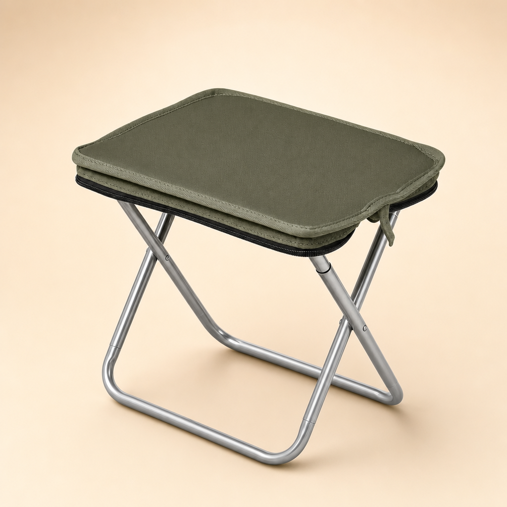 Foldix folding camping stool green studio hero
