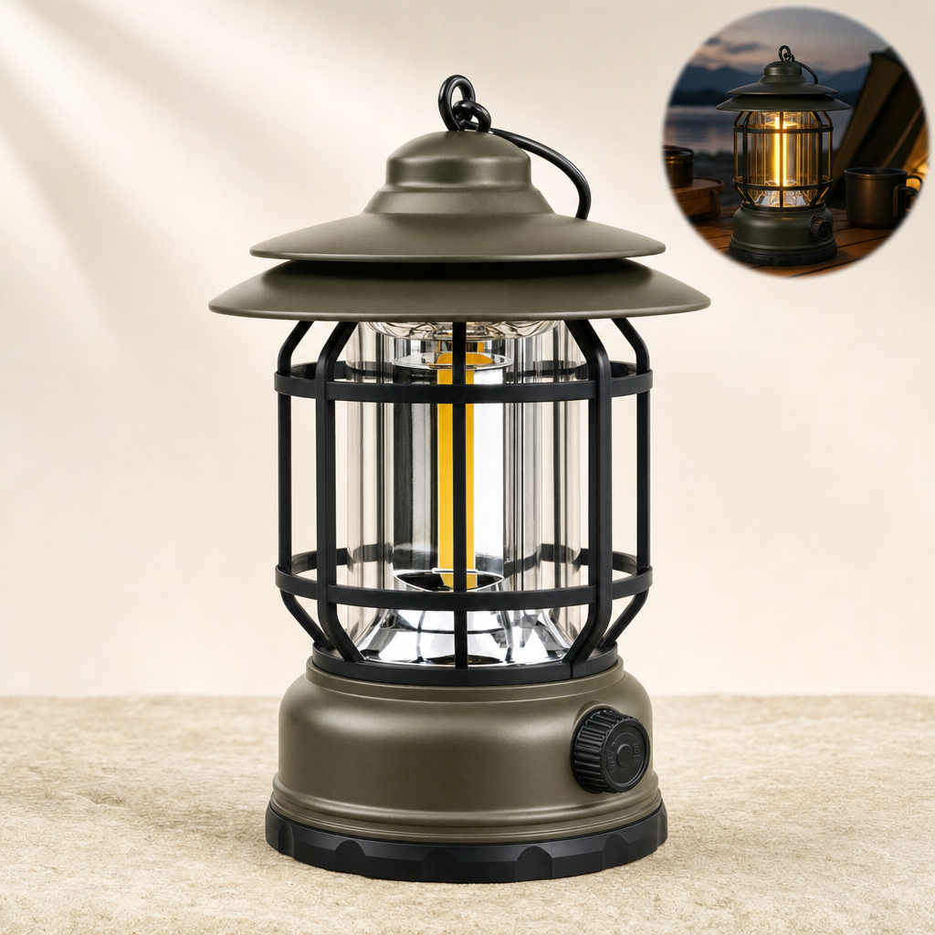 Glowva camping lantern army green