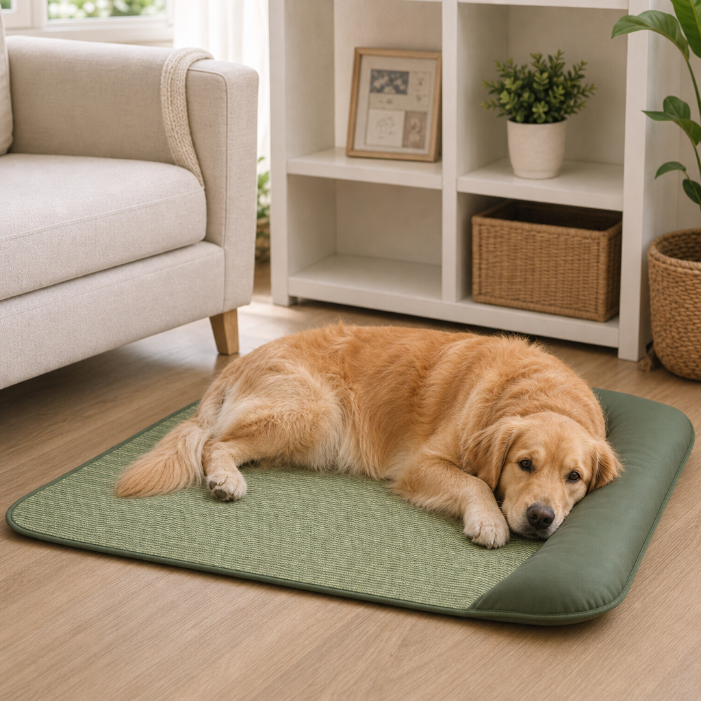 Dog resting on Frostova cooling mat
