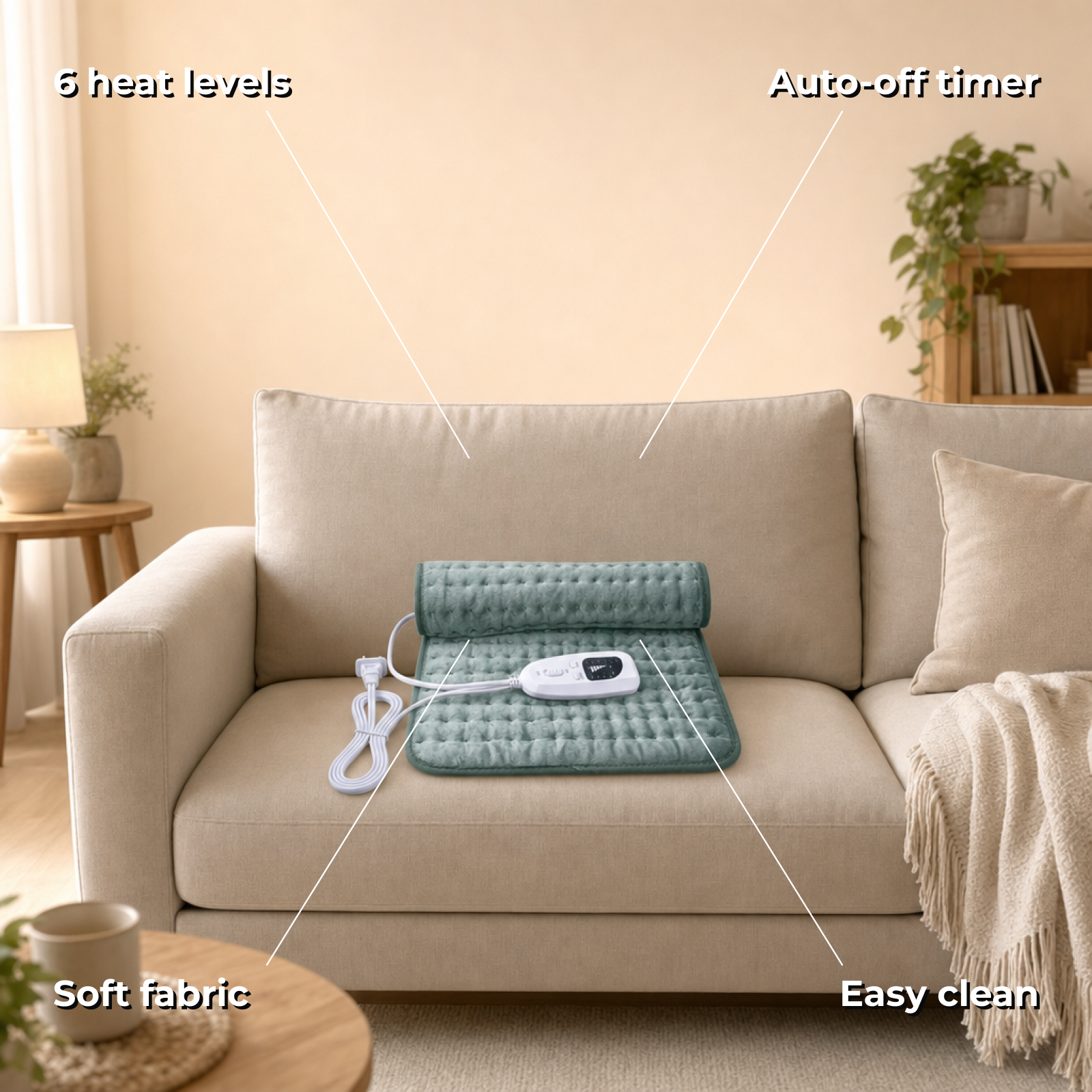 Glowra heating pad features