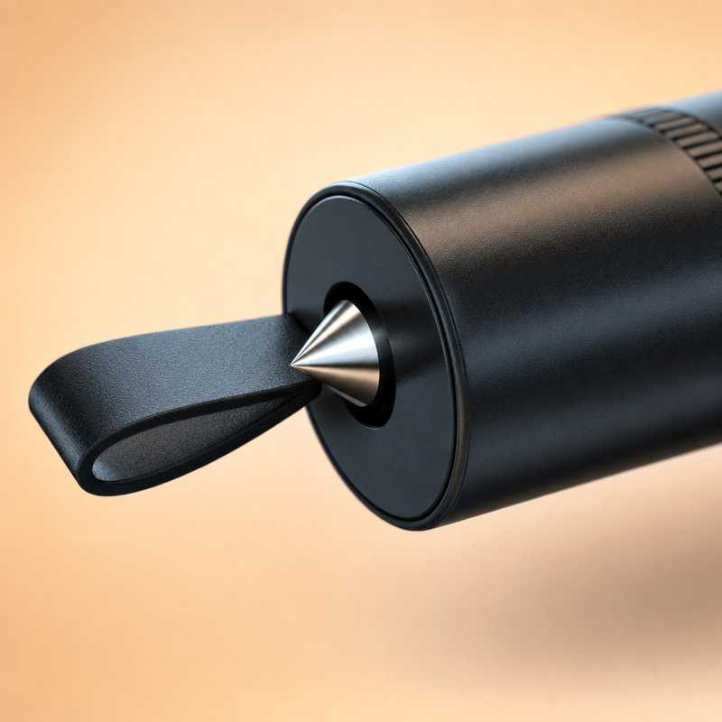 Spring-loaded glass breaker