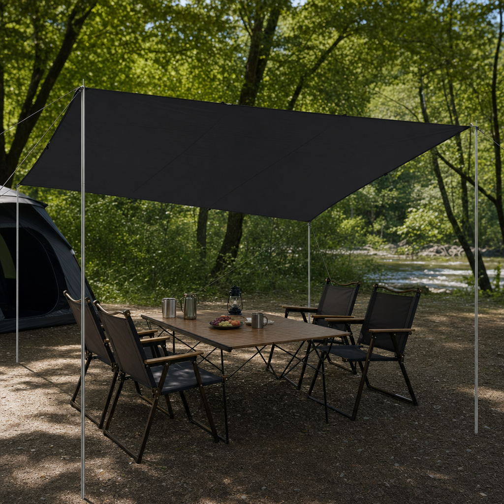 Canora black tarp rigged flat as a sun shade