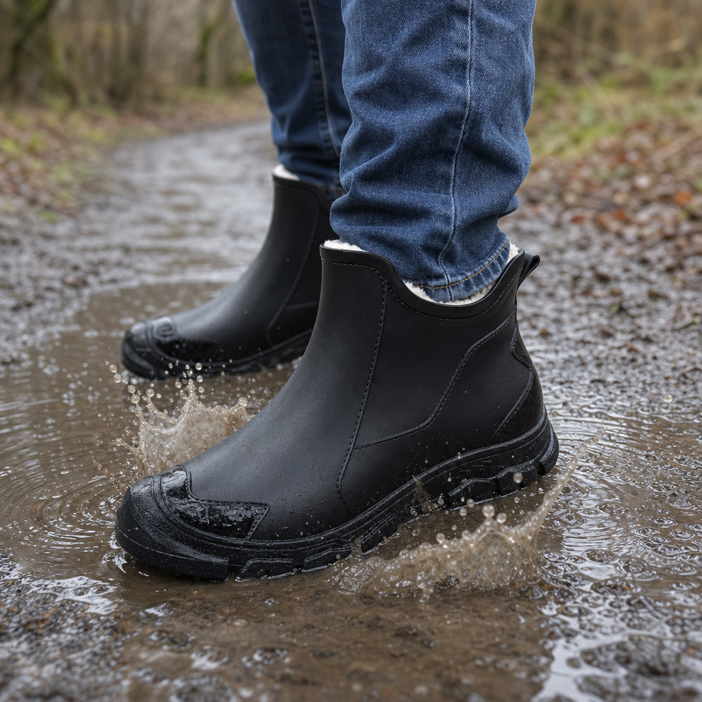 Fenwade rain boot non-slip lugged outsole detail