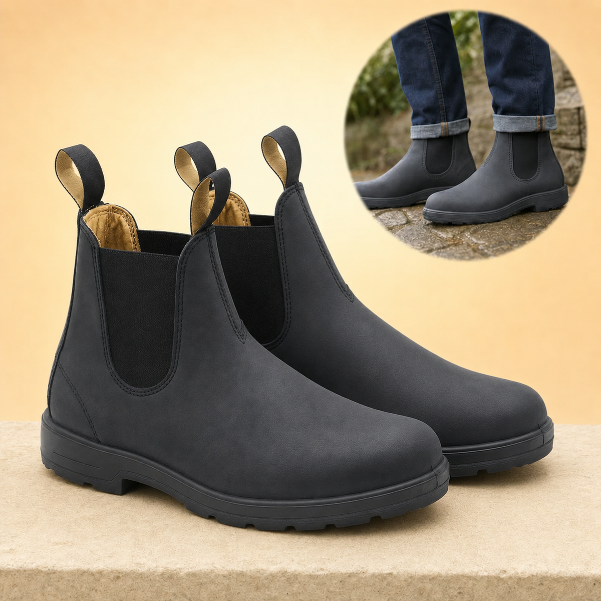 Stridora – Non-Slip Outdoor Chelsea Boots with Durable PU Upper & Cushioned Comfort